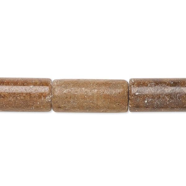 Brown italian "onyx" 1pkg1, round tube bead 15 inch 17x8mm-19x8mm image number 0