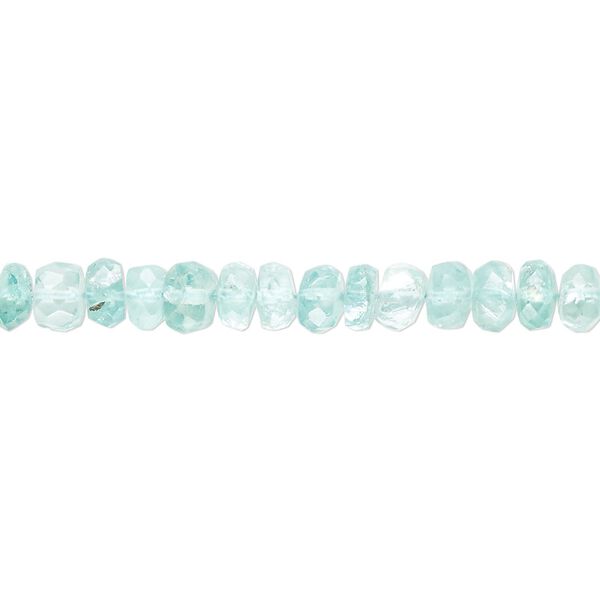 Apatite 1pkg1, hand-cut faceted rondelle bead natural 13 inch 5x2mm-6x4mm image number 0