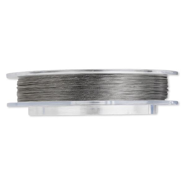 Beading wire, Tigertail™, nylon-coated stainless steel, clear, 3 strand, 0.012-inch diameter. Sold per 300-foot spool. image number 0