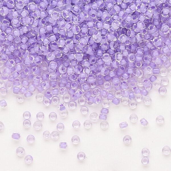 Seed bead, Dyna-Mites™, glass, pkg/1/2kg, #11 round, translucent inside dyed color lilac, (213 11/0 RR). image number 0