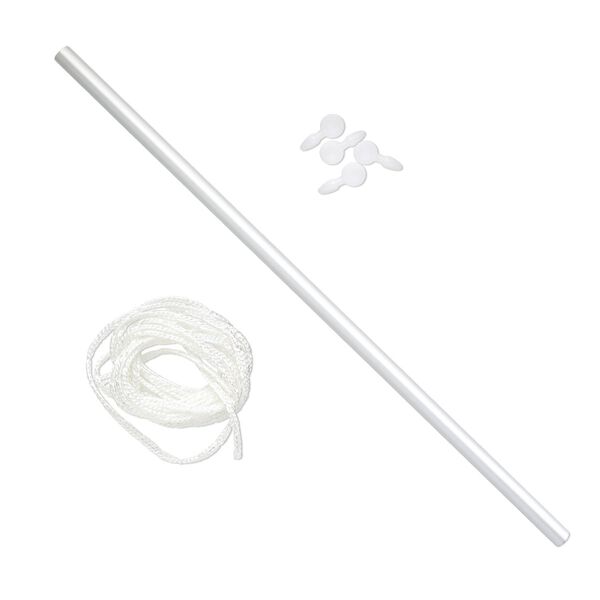 Warp, aluminum / plastic / texsolv nylon cord, white, 16 inches with (4) 25x11.5mm pegs. Sold individually. image number 0