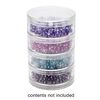 Organizer jar, Space Saver, plastic, clear, 2-3/4 x 1-1/4 inch round. Sold per 4-piece set. image number 0