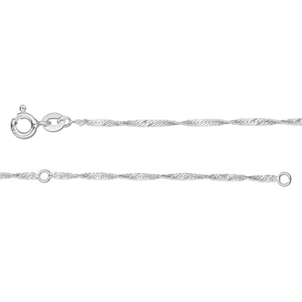 Chain, sterling silver, 1.3mm Singapore, adjustable at 34 and 36 inches with springring clasp. Sold individually. image number 0