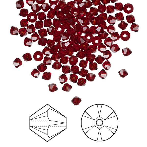 Bead 144pk Siam, Crystal Passions® 3mm bicone 5328 image number 0