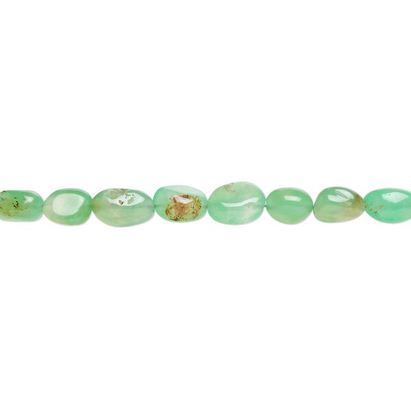 Chrysoprase 1pkg1, hand-cut pebble bead natural 8 inch small image number 0