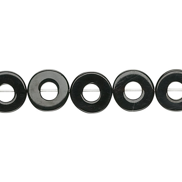 Black onyx 1pkg1, donut bead 15.5-16 inch 10mm image number 0