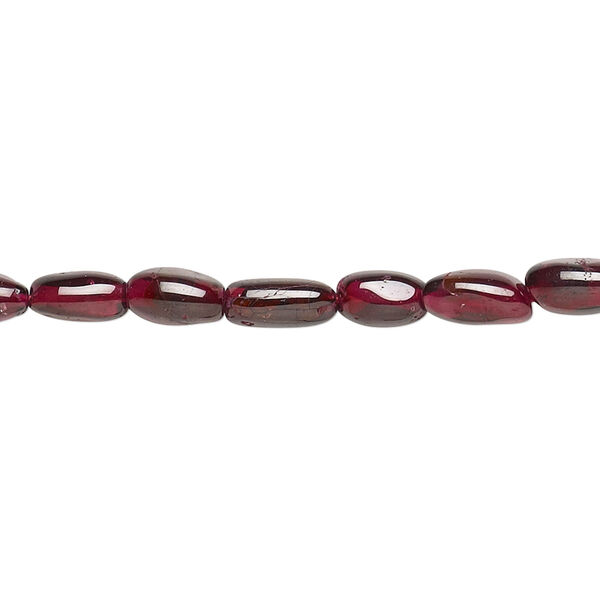 Bead, garnet (dyed), 7x4mm-11x6mm hand-cut oval, C- grade, Mohs hardness 7 to 7-1/2. Sold per 16-inch strand. image number 0