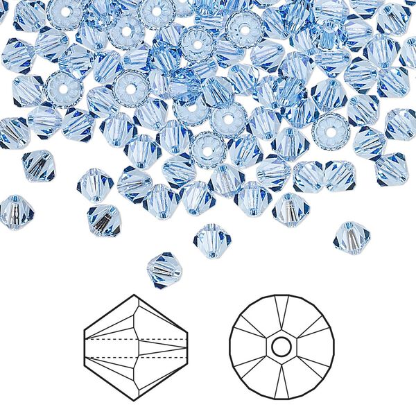 Bead 1440pk light sapphire, Swarovski® 4mm XILION bicone 5328 image number 0