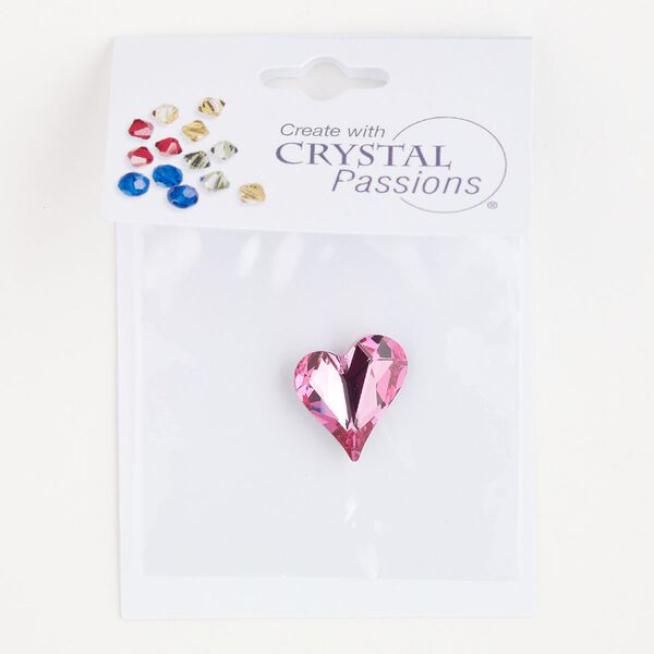 Fancy stone 1pk rose foil back, Crystal Passions® 17x15.5mm sweet heart 4809 image number 0