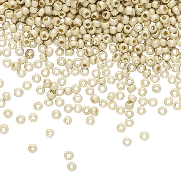 Seed bead, TOHO BEADS®, glass, pkg/50g, #11 round, opaque matte galvanized PermaFinish aluminum (TR-11-PF558F). image number 0