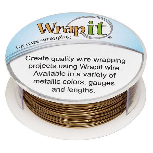 Wire, Wrapit®, jeweler's antique bronze, dead-soft, round, 20 gauge. Sold per 0.25-pound spool, approximately 82 feet. image number 0