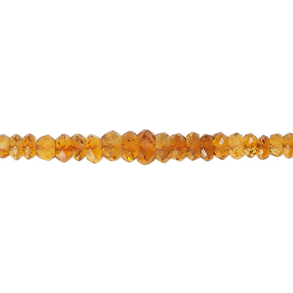 Madeira citrine 1pkg1, hand-cut faceted rondelle bead 4 inch graduated 3x1mm-5x3mm image number 0