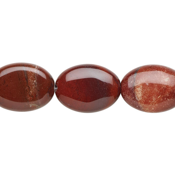 Red rainbow jasper 1pkg1, flat oval bead natural 15.5-16 inch 18x13mm image number 0