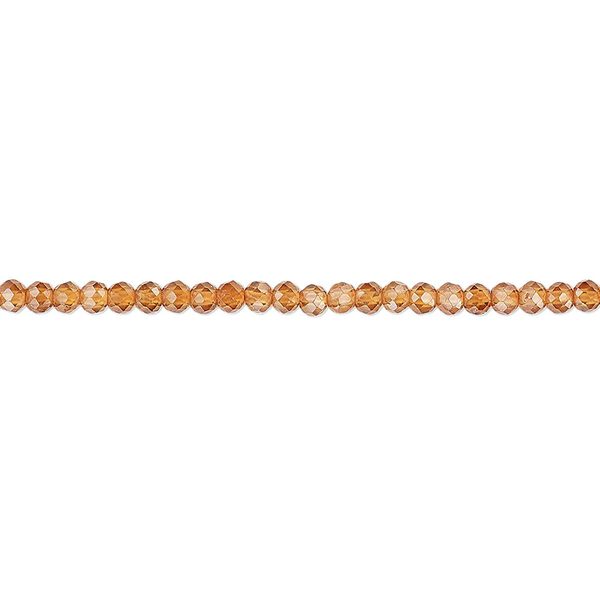 Spessartite garnet 1pkg1, hand-cut faceted round bead natural 15.5-16 inch 2-2.5mm image number 0