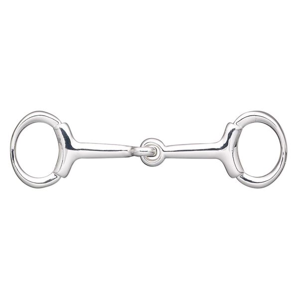 Focal, silver plate "pewter" (zinc-based alloy), 65x18mm snaffle bit. Sold individually. image number 0