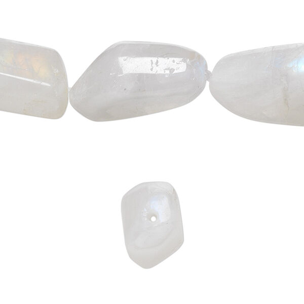 Rainbow moonstone 1pkg1, tumbled nugget bead natural 15.5-16 inch large image number 0