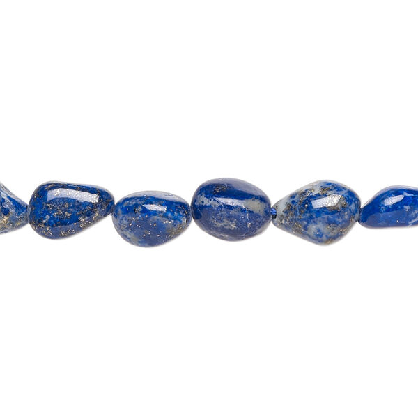 Lapis lazuli 1pkg1, hand-cut pebble bead natural 14 inch medium image number 0