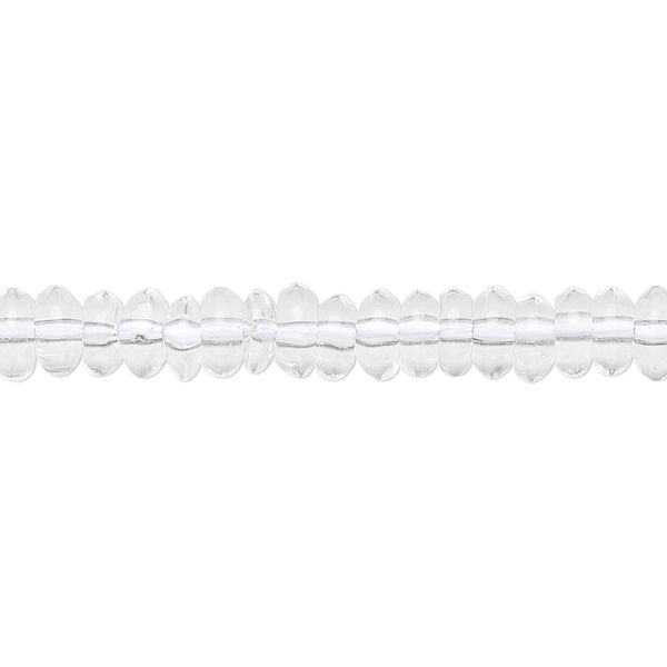 Quartz crystal 1pkg1, hand-cut rondelle bead natural 15.5 inch 6x3mm image number 0