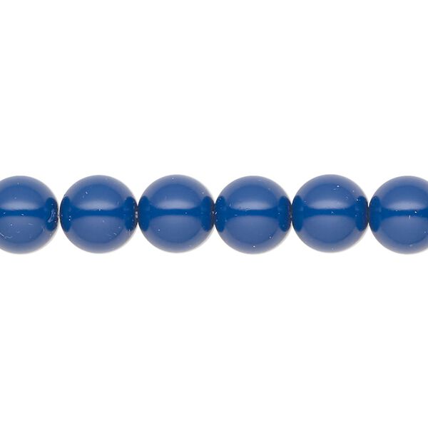 Pearl 100pk navy blue, Preciosa Czech crystal 8mm round image number 0