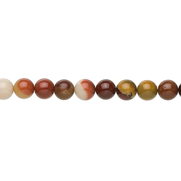 Moukaite jasper 1pkg1, round bead natural 15.5-16 inch 6mm image number 0