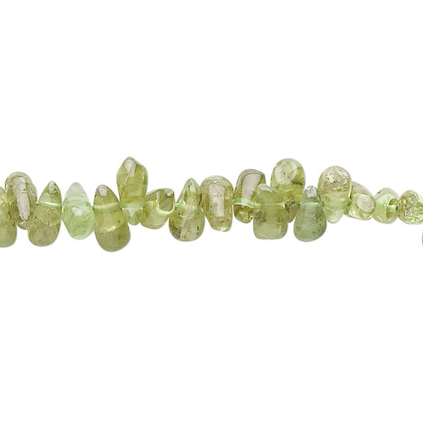 Peridot 1pkg1, hand-cut top-drilled teardrop bead natural D grade, 14 inch 5x3mm-7x4mm image number 0