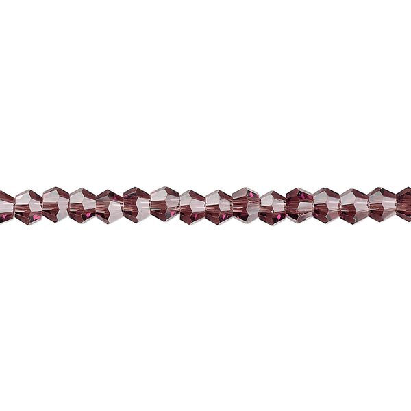 Bead 1pk transparent amethyst purple, Celestial Crystal® 4mm bicone 15.5-16 inch image number 0