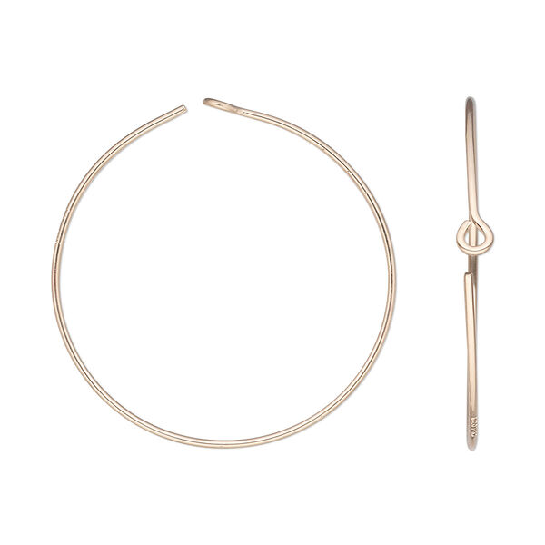 Hoop, 14Kt gold-filled, 25mm round. Sold per pkg of 5 pairs. image number 0
