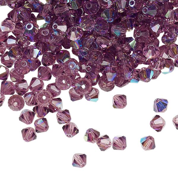 Bead 720pk amethyst AB, Preciosa Czech crystal 4mm bicone image number 0