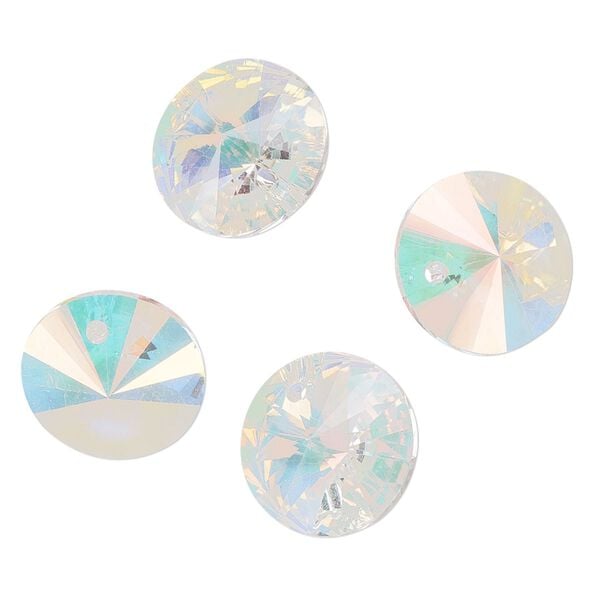 Drop 4pk crystal AB, Preciosa Czech crystal 14mm pendant rivoli image number 0