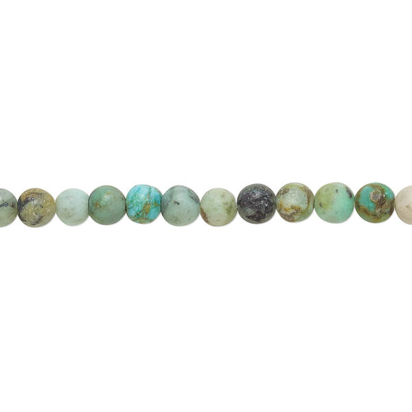 African "turquoise" 1pkg1, matte round bead 8 inch 4mm image number 0