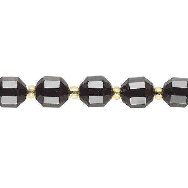 Black onyx 1pkg1, hand-cut faceted drum bead 8 inch 8mm image number 0