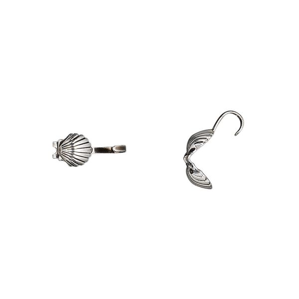 Bead tip, Hot Tips®, antique silver-plated brass, 9x5mm bottom clamp-on shell with open loop. Sold per pkg of 100. image number 0