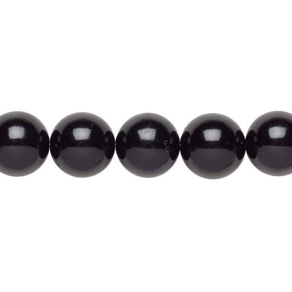 Jet 1pkg1, round bead natural 15.5-16 inch 10mm image number 0