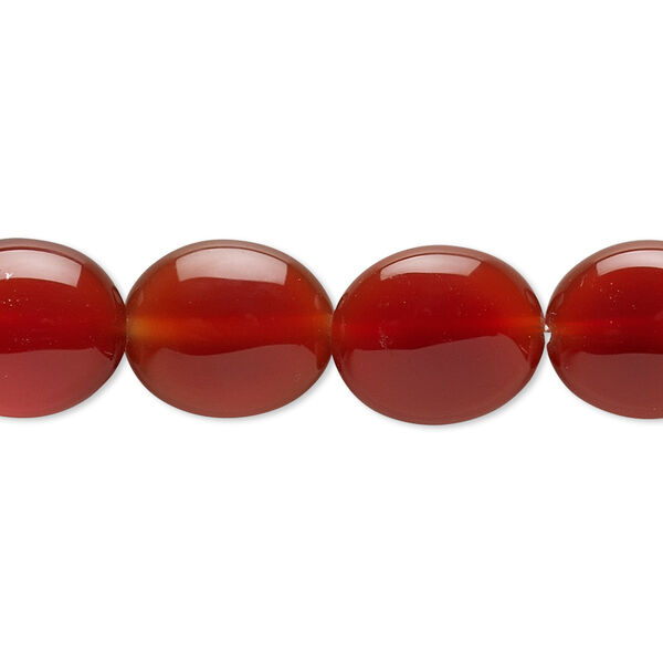 Carnelian 1pkg1, flat oval bead 15.5-16 inch 14x12mm image number 0