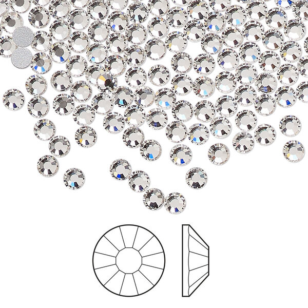 Flat back 1440pk crystal foil back, Preciosa Viva 12® Czech crystal rhinestone 2.7-2.9mm chaton rose round SS10 image number 0