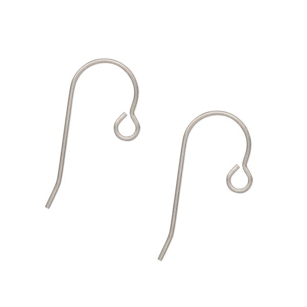 Ear wire fishhook 1pkg100 titanium, 23mm / open loop, 21 gauge 50 pair image number 0