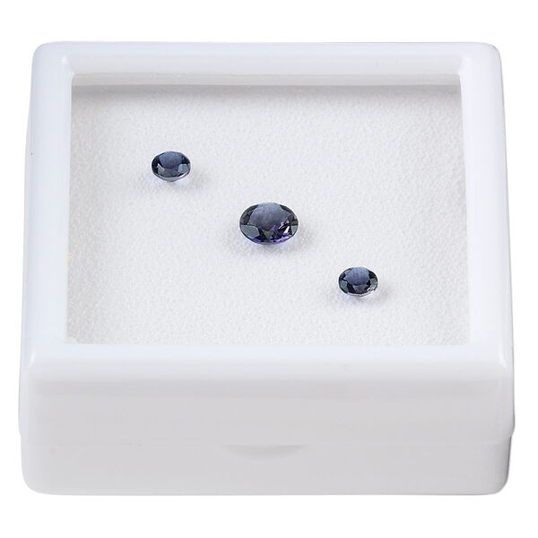 Iolite 1pkg3, hand-cut faceted round gem natural 4mm / 6mm image number 0