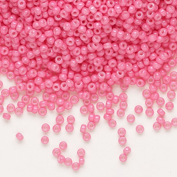 Seed bead, Miyuki, glass, pkg/25g, #11 rocaille, opaque outside dyed carnation pink, (RR-1371). image number 0
