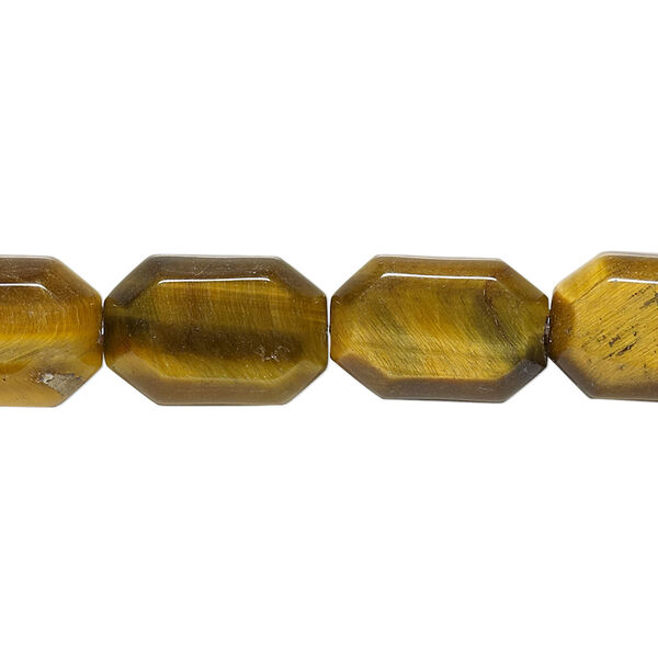 Tigereye 1pkg1, faceted octagon bead natural 15.5-16 inch 15x10mm image number 0