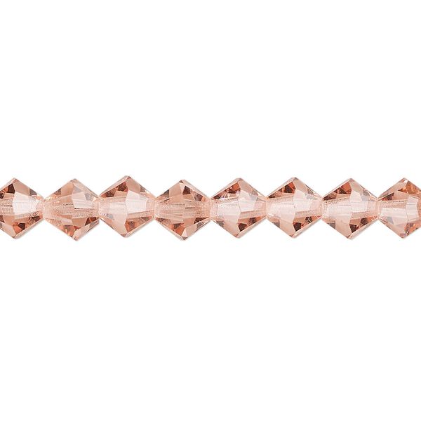 Bead 288pk rose peach, Preciosa Czech crystal 6mm bicone image number 0