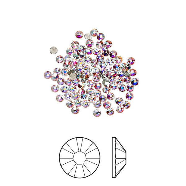 Flat back 1440pk crystal AB foil back, Crystal Passions® 1.7-1.9mm rose round SS5 2058 image number 0