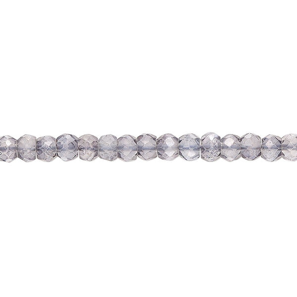 Quartz crystal 1pkg1, hand-cut faceted rondelle bead 13 inch 3x2mm-4x3mm image number 0