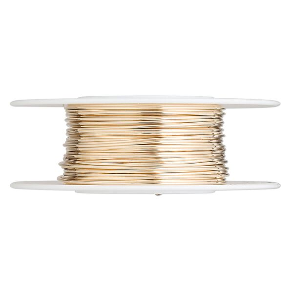 Wire, 12Kt gold-filled, dead-soft, round, 22 gauge. Sold per pkg of 25 feet. image number 0