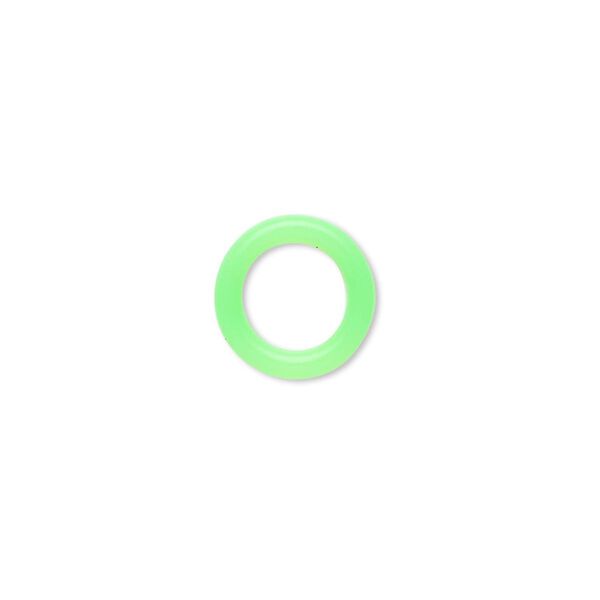 Component, Oh! Ring™, silicone, neon green, 12mm round with 8mm hole. Sold per pkg of 200. image number 0