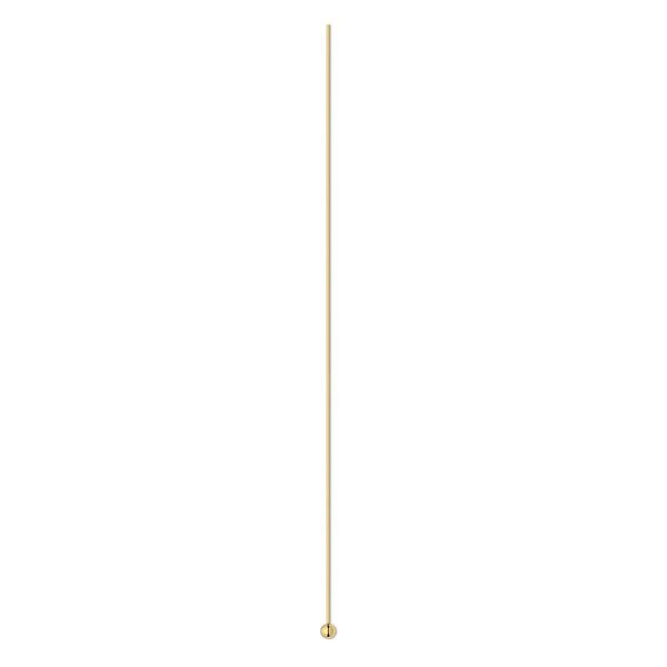 Head pin, 14Kt gold, 1-3/4 inches with 1mm ball, 30 gauge. Sold per pkg of 2. image number 0