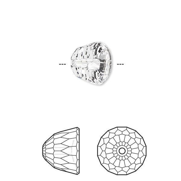 Bead 1pk crystal, Crystal Passions® 10x8mm dome small 5542 image number 0