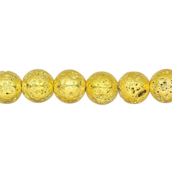 Lava rock 1pkg1, electrocoated round bead 15.5-16 inch 7-8mm image number 0