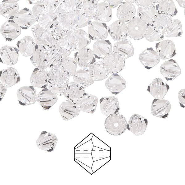Bead 144pk crystal, Preciosa Czech crystal 5mm bicone image number 0