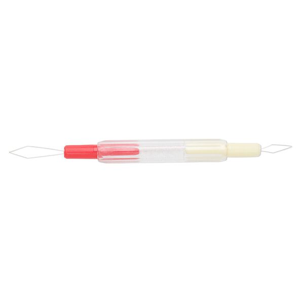 Needle threader, plastic and steel, multicolored, 4 inches with standard and extra-large. Sold individually. image number 0