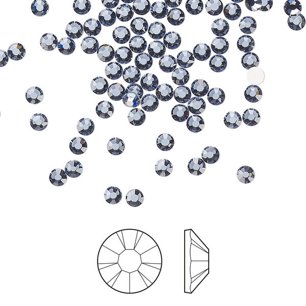Flat back 1440pk denim blue foil back, Preciosa MAXIMA Czech crystal rhinestone 2.5-2.7mm chaton rose round SS9 image number 0